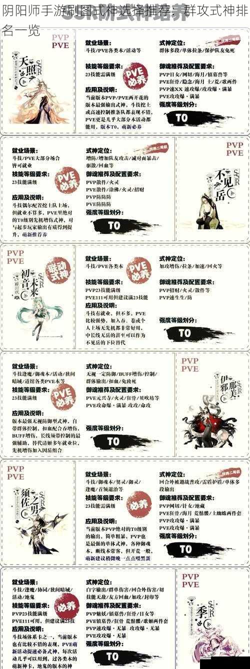 阴阳师手游刷图式神选择推荐:群攻式神排名一览