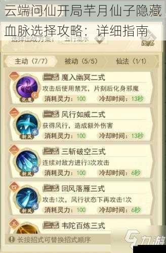 云端问仙开局芊月仙子隐藏血脉选择攻略:详细指南