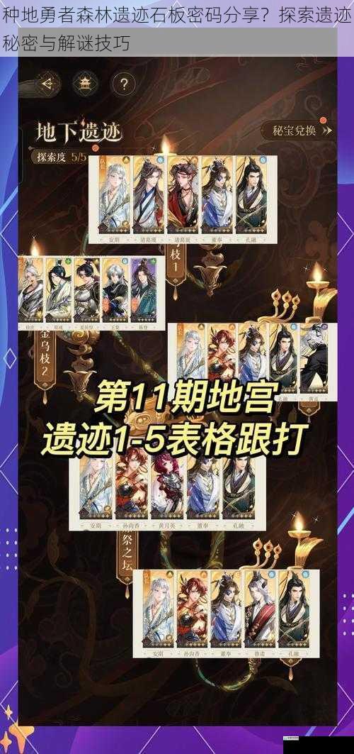 种地勇者森林遗迹石板密码分享?探索遗迹秘密与解谜技巧