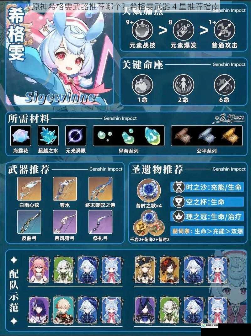 原神希格雯武器推荐哪个?希格雯武器 4 星推荐指南