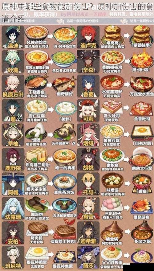 原神中哪些食物能加伤害?原神加伤害的食谱介绍