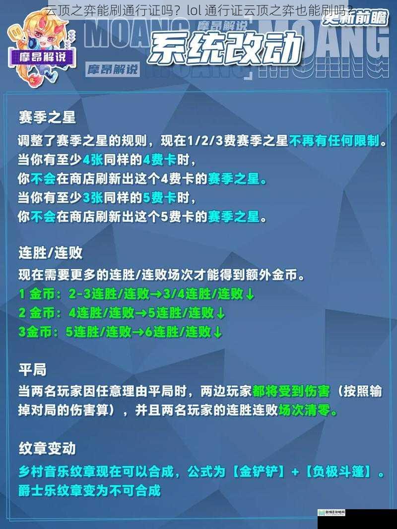 云顶之弈能刷通行证吗?lol 通行证云顶之弈也能刷吗?