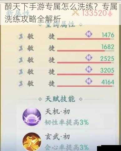 醉天下手游专属怎么洗练?专属洗练攻略全解析