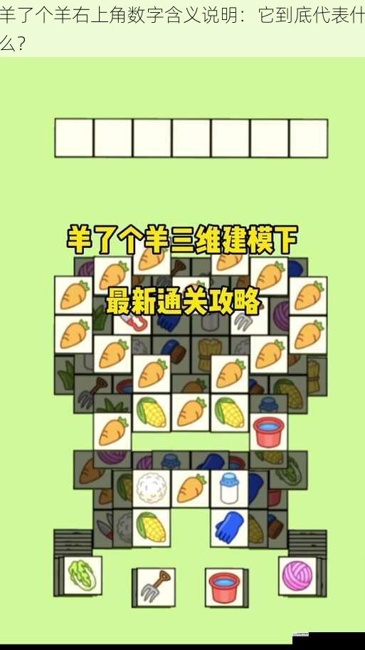 羊了个羊右上角数字含义说明:它到底代表什么?