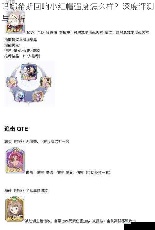玛娜希斯回响小红帽强度怎么样?深度评测与分析
