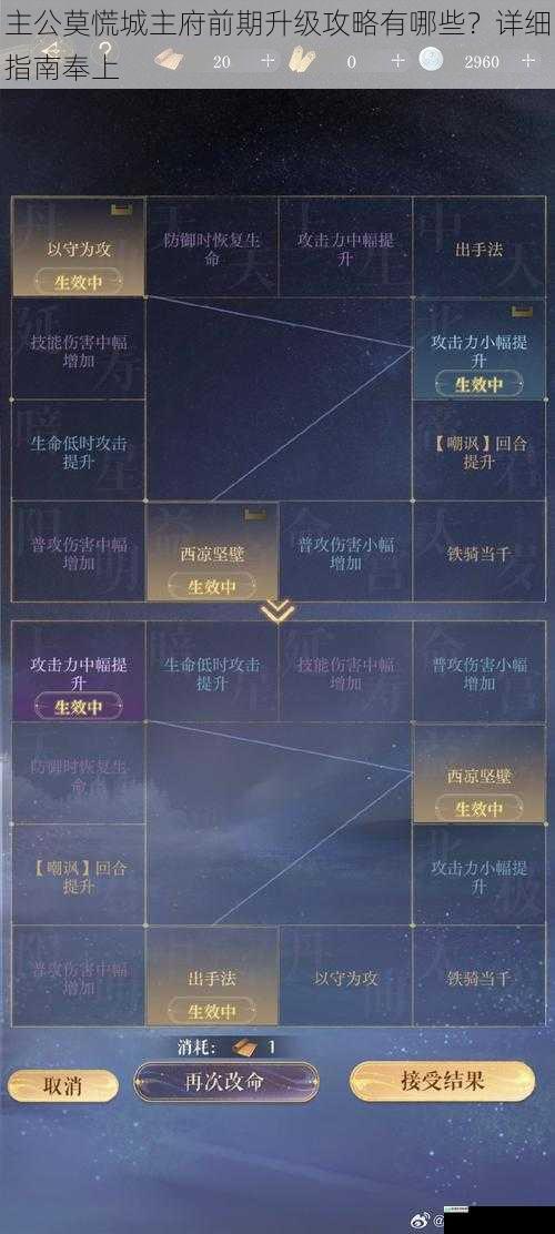 主公莫慌城主府前期升级攻略有哪些?详细指南奉上