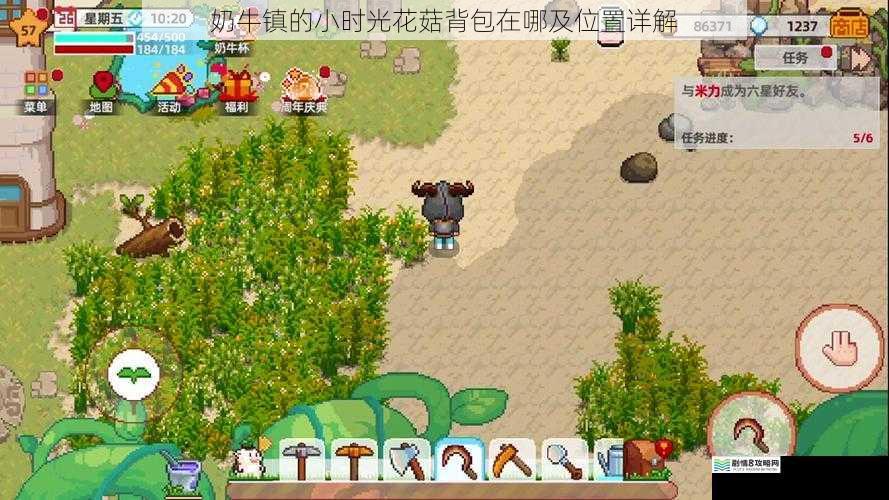 奶牛镇的小时光花菇背包在哪及位置详解