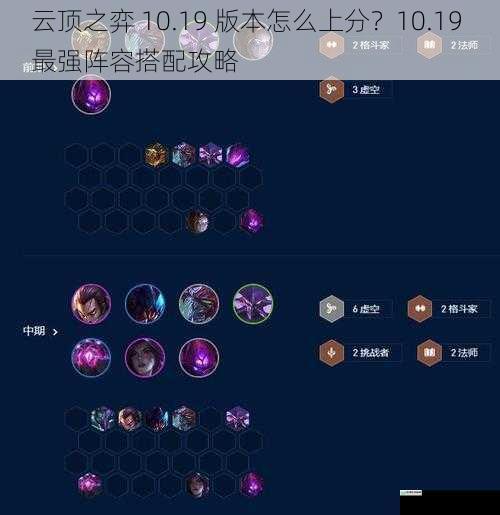 云顶之弈 10.19 版本怎么上分?10.19 最强阵容搭配攻略