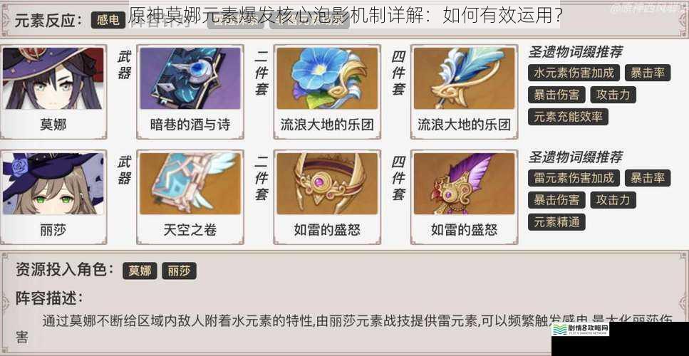 原神莫娜元素爆发核心泡影机制详解:如何有效运用?