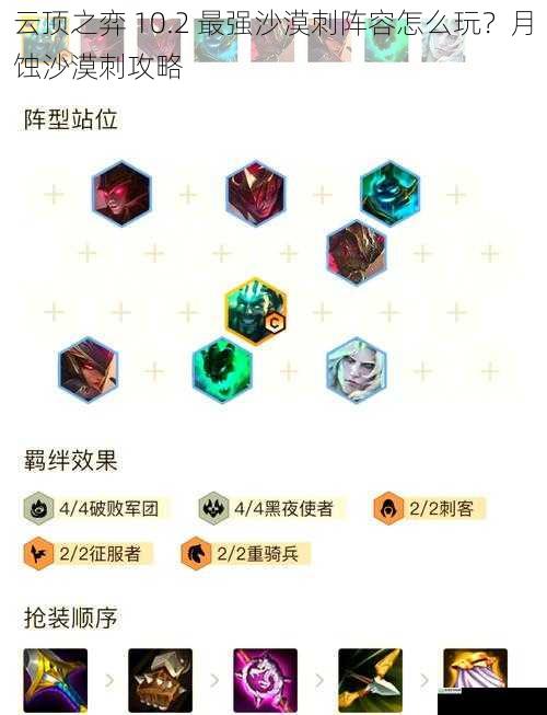 云顶之弈 10.2 最强沙漠刺阵容怎么玩?月蚀沙漠刺攻略