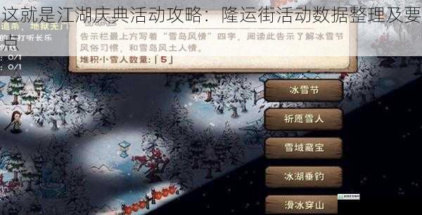 这就是江湖庆典活动攻略:隆运街活动数据整理及要点