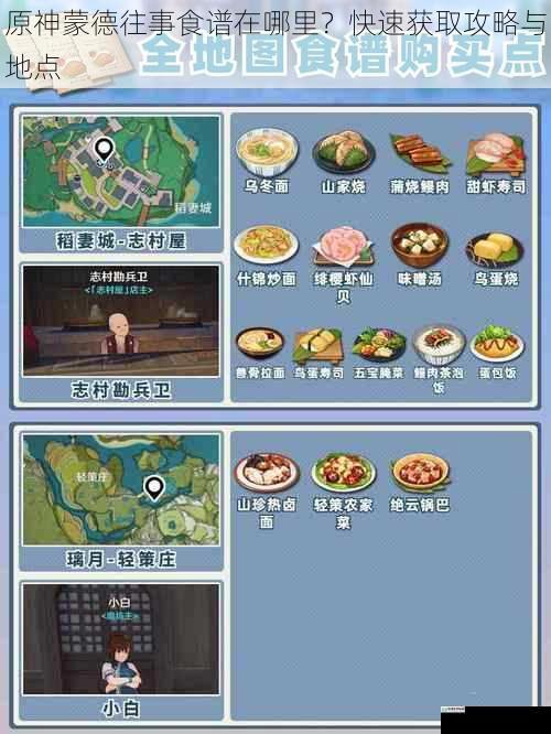 原神蒙德往事食谱在哪里?快速获取攻略与地点