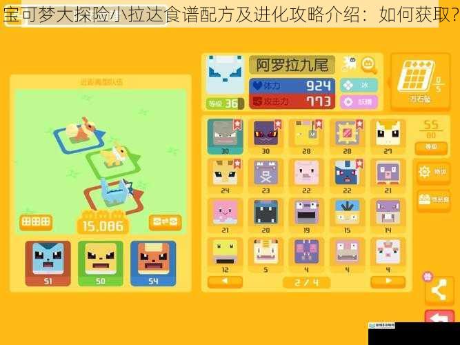 宝可梦大探险小拉达食谱配方及进化攻略介绍:如何获取?