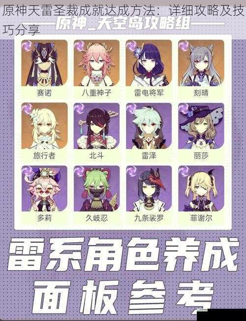 原神天雷圣裁成就达成方法:详细攻略及技巧分享