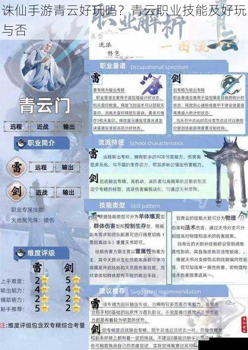 诛仙手游青云好玩吗?青云职业技能及好玩与否