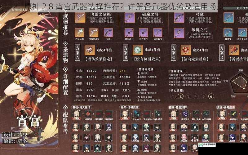 原神 2.8 宵宫武器选择推荐?详解各武器优劣及适用场景