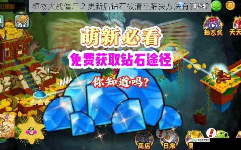 植物大战僵尸 2 更新后钻石被清空解决方法有哪些?