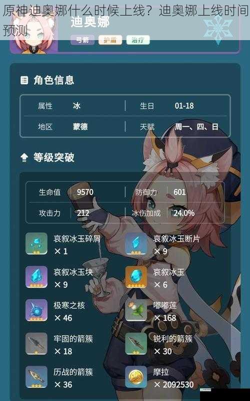 原神迪奥娜什么时候上线?迪奥娜上线时间预测