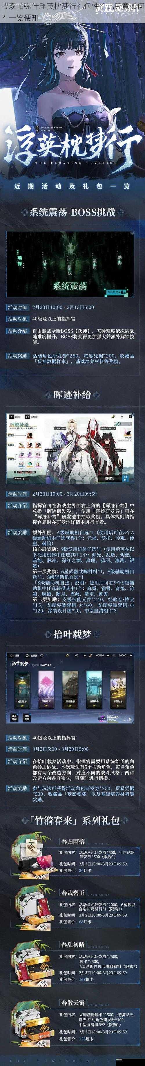 战双帕弥什浮英枕梦行礼包性价比究竟如何?一览便知