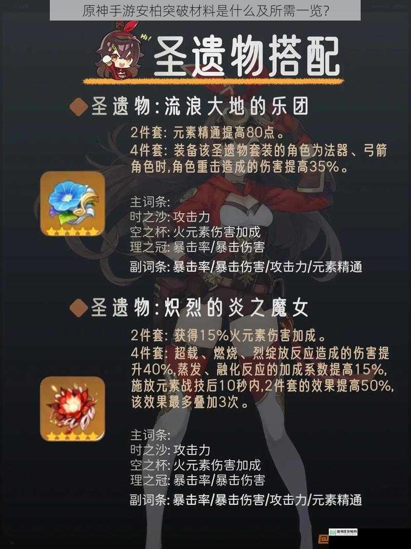原神手游安柏突破材料是什么及所需一览?