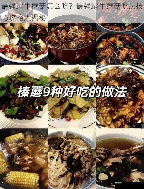 最强蜗牛蘑菇怎么吃?最强蜗牛蘑菇吃法技巧攻略大揭秘
