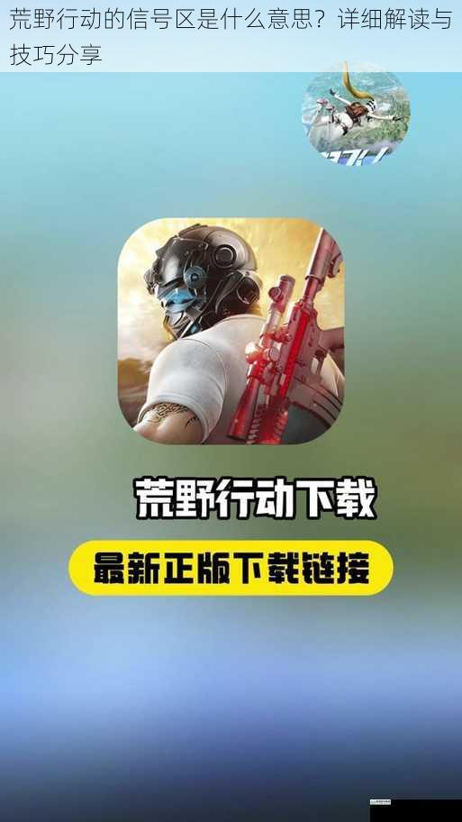 荒野行动的信号区是什么意思?详细解读与技巧分享