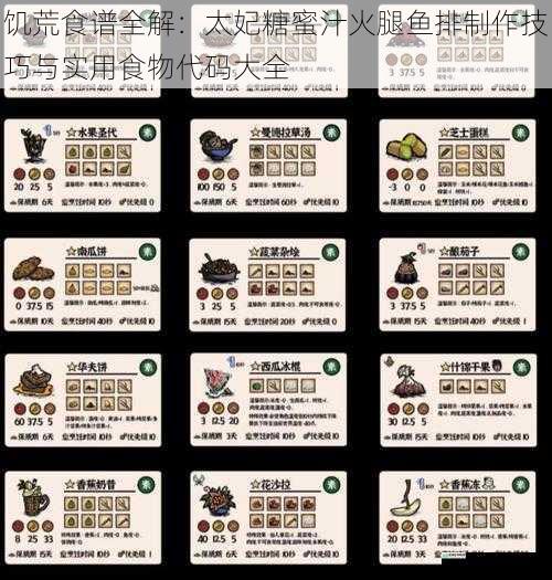 饥荒食谱全解:太妃糖蜜汁火腿鱼排制作技巧与实用食物代码大全