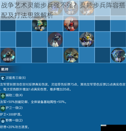 战争艺术灵能步兵强不强?灵能步兵阵容搭配及打法思路解析
