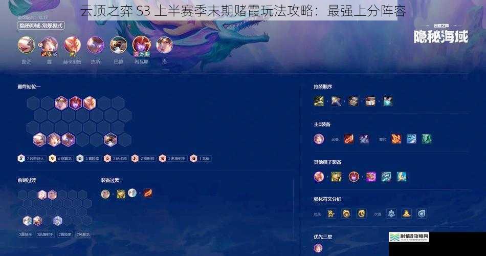 云顶之弈 S3 上半赛季末期赌霞玩法攻略:最强上分阵容