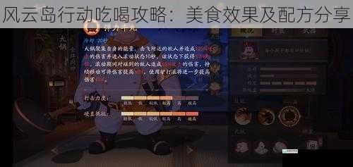 风云岛行动吃喝攻略:美食效果及配方分享