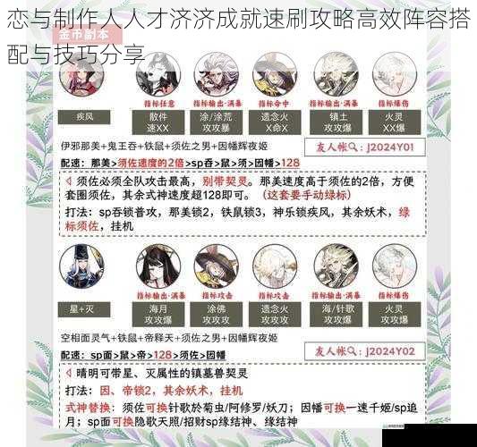 恋与制作人人才济济成就速刷攻略高效阵容搭配与技巧分享