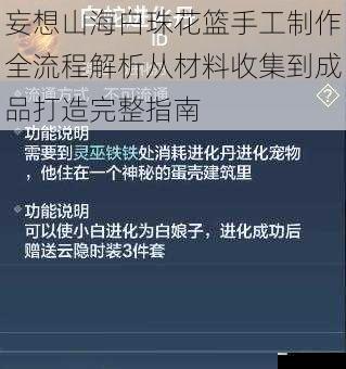 妄想山海白珠花篮手工制作全流程解析从材料收集到成品打造完整指南