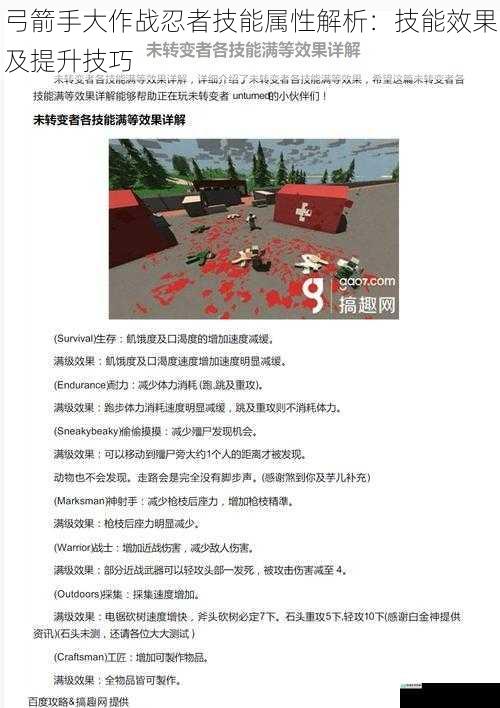 弓箭手大作战忍者技能属性解析：技能效果及提升技巧