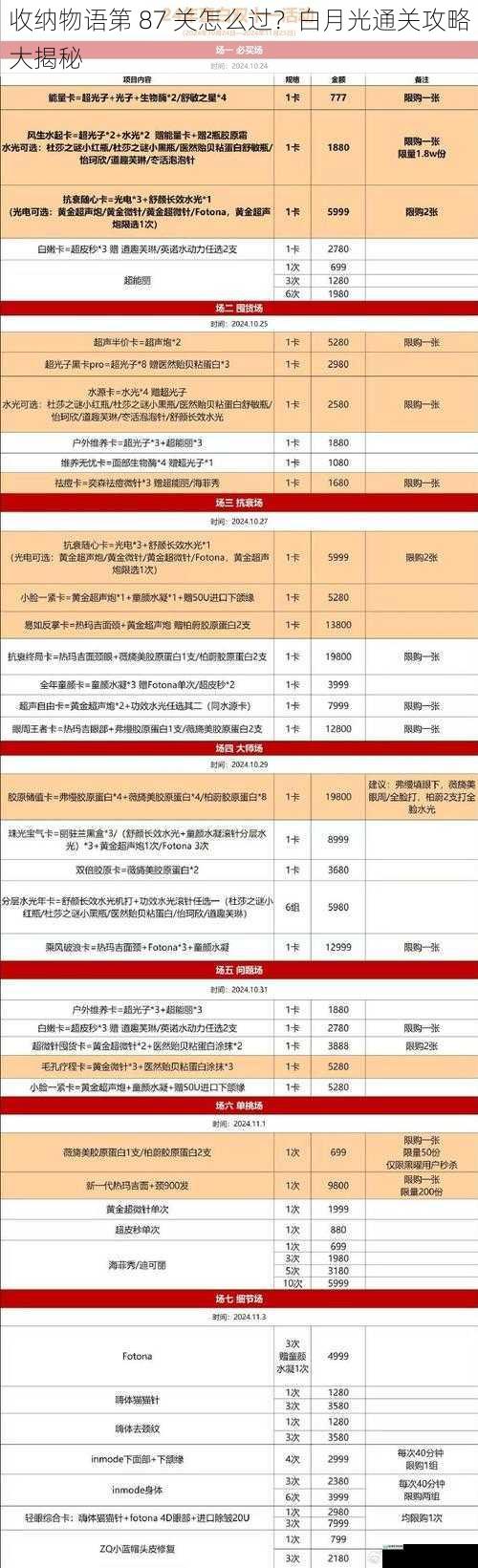 收纳物语第 87 关怎么过？白月光通关攻略大揭秘