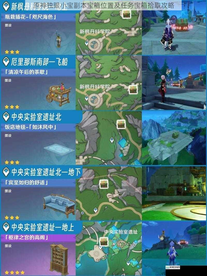 原神独眼小宝副本宝箱位置及任务宝箱拾取攻略