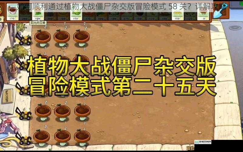 如何顺利通过植物大战僵尸杂交版冒险模式 58 关?详解攻略