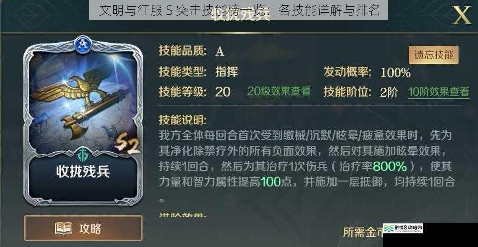 文明与征服 S 突击技能榜一览：各技能详解与排名