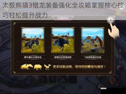 太极熊猫3猎龙装备强化全攻略掌握核心技巧轻松提升战力