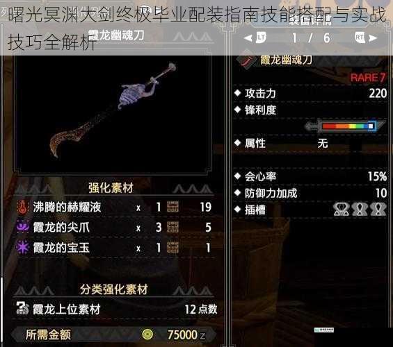 曙光冥渊大剑终极毕业配装指南技能搭配与实战技巧全解析