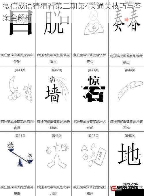 微信成语猜猜看第二期第4关通关技巧与答案全解析