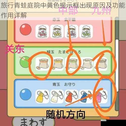 旅行青蛙庭院中黄色提示框出现原因及功能作用详解