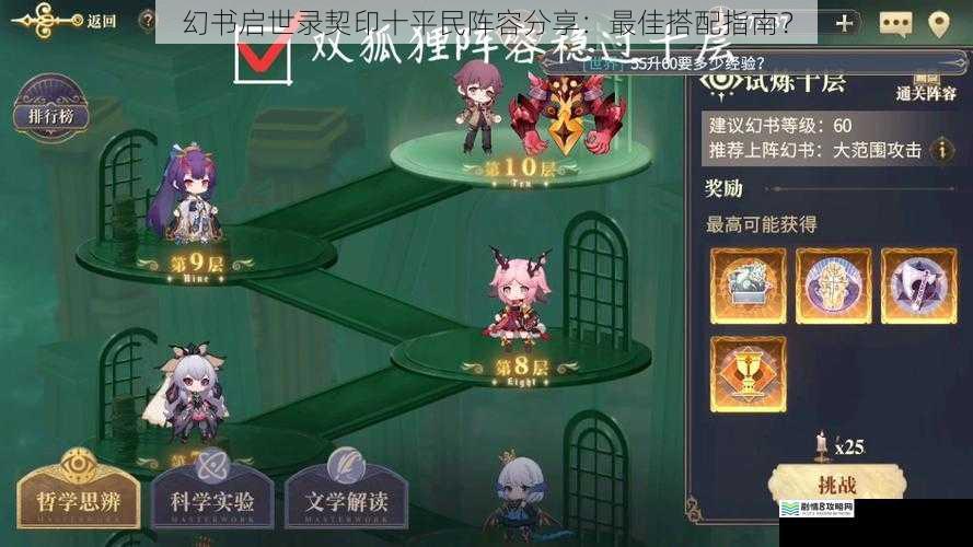 幻书启世录契印十平民阵容分享：最佳搭配指南？