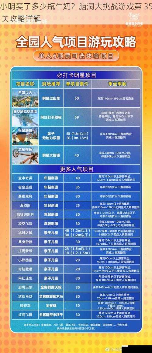 小明买了多少瓶牛奶？脑洞大挑战游戏第 35 关攻略详解