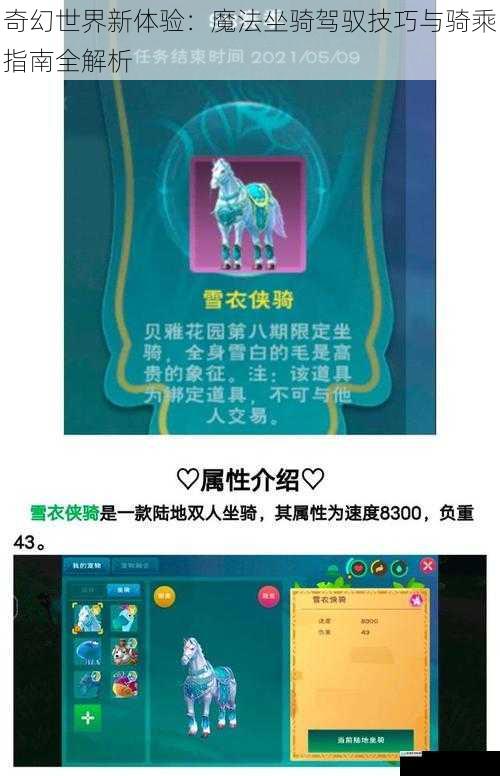 奇幻世界新体验：魔法坐骑驾驭技巧与骑乘指南全解析