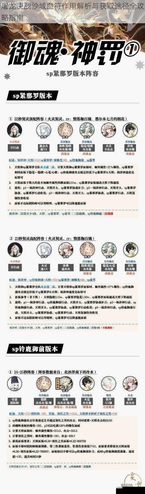 屠龙决战沙城血符作用解析与获取途径全攻略指南