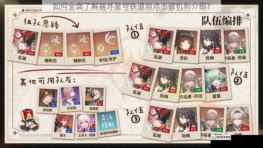 如何全面了解崩坏星穹铁道弱点击破机制介绍？