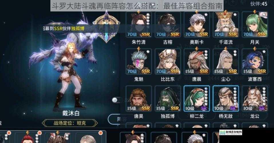 斗罗大陆斗魂再临阵容怎么搭配：最佳阵容组合指南